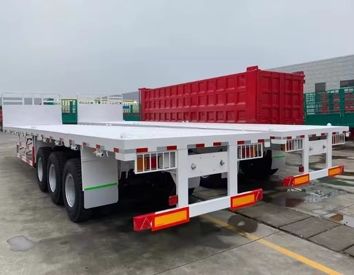3 Axle 20ft 40ft Flatbed Container Trailer with Q345b Main Beam and Customization