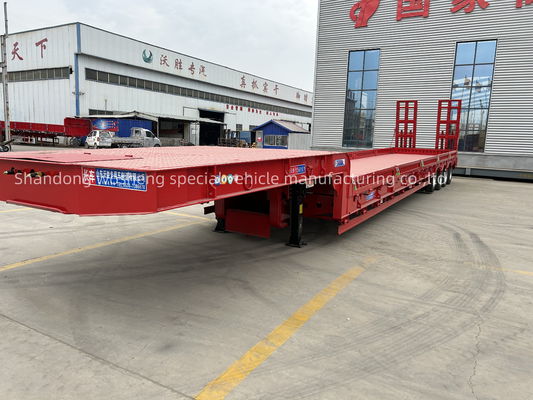 40-120T Heavy Duty Capacity Low Loader Semi Trailer with Swivel or Steering Axle