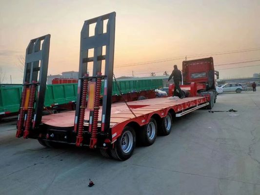 40-120T Heavy Duty Capacity Low Loader Semi Trailer with Swivel or Steering Axle