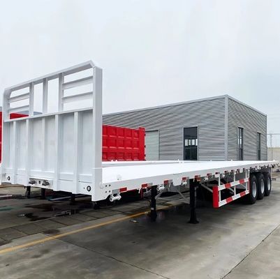 3/4 Axle Container Flatbed Truck Semi Trailer for Brake System Dual Line Braking System