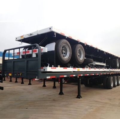 3/4 Axle Container Flatbed Truck Semi Trailer for Brake System Dual Line Braking System
