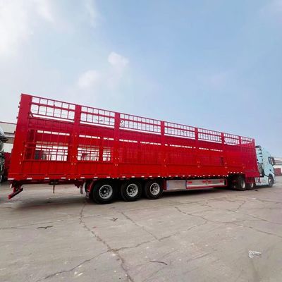 3 Axle 60 Tons Pig Sheep Cattle Cargo Transport Stake Fence Trailers for Agricultural