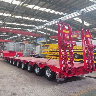 Customizable 3 4 5 Axles 50 80tons Steering Extendable Drop Lowbed Semi Truck Trailer