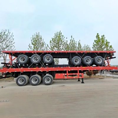 Tire 12R22.5 40FT Flatbed Semi Trailer for Building Materials and Container Transport