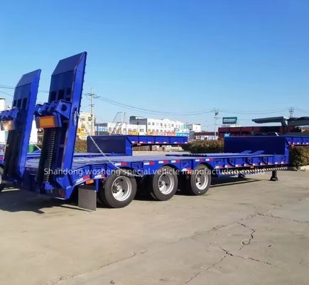 Customizable 3 4 5 Axles 50 80tons Steering Extendable Drop Lowbed Semi Truck Trailer