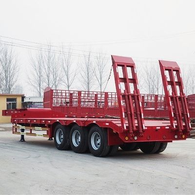 Customizable 3 4 5 Axles 50 80tons Steering Extendable Drop Lowbed Semi Truck Trailer