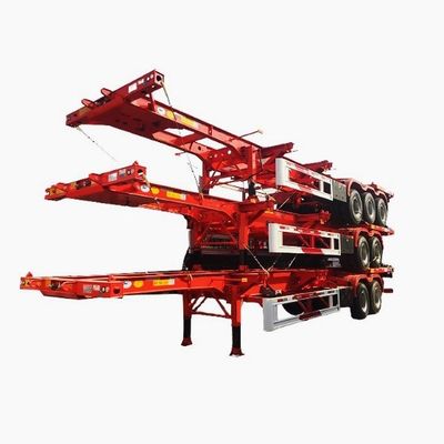 Transport 40ft Container with 90 w mm*13/16 thickness mm*10 layer Leaf Spring Semi Trailer