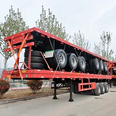 13ton*3 Axles Flatbed Semi Trailer for Most Popular 20FT 40FT 45FT Container Chassis
