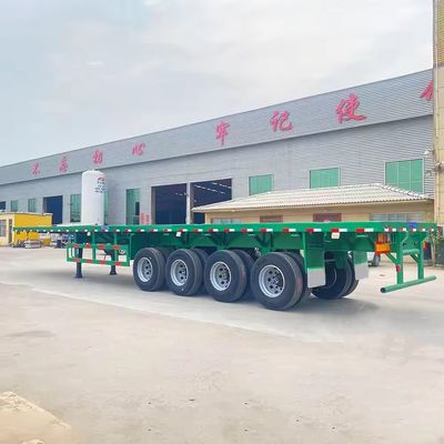 3 Axles 20FT 40FT Container Chassis Flat Bed Semi Truck Trailer with Steel Material