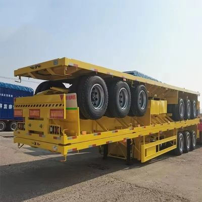 3 Axles 20FT 40FT Container Chassis Flat Bed Semi Truck Trailer with Steel Material