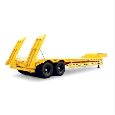 Double Hydraulic Ladder Low Bed Semi Trailer for Heavy Construction Machinery Transport