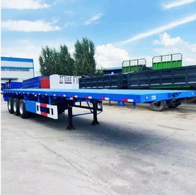 50 Tons Loading Capacity Semi Trailer 3 Axle 40 Ton Flatbed Trailer with Q345b Main Beam