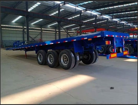 50 Tons Loading Capacity Semi Trailer 3 Axle 40 Ton Flatbed Trailer with Q345b Main Beam