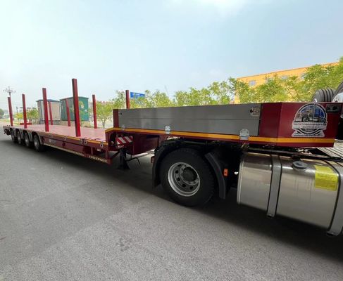 Customized 3/4 Axles 40FT Container Timber Steel Tube Lowbed Semi Trailer for Truck