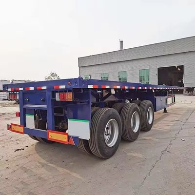 50 Tons Loading Capacity Semi Trailer 3 Axle 40 Ton Flatbed Trailer with Q345b Main Beam
