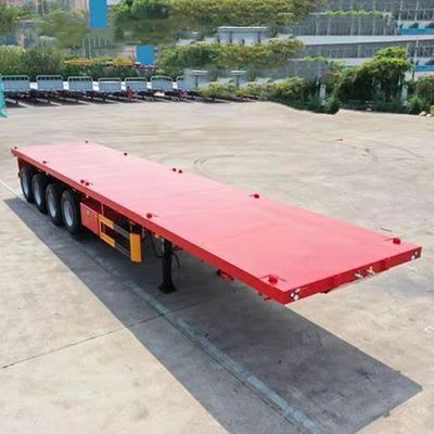 50 Tons Loading Capacity Semi Trailer 3 Axle 40 Ton Flatbed Trailer with Q345b Main Beam