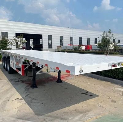 Customized 3 Axles 40FT Container Flat Bed Semi Truck Trailers with Max Payload 100tons