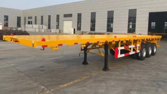 Semi-Trailer with 3 Axle 4 Axles Flatbed Container Truck Landing Gear 28t Heavy Duty
