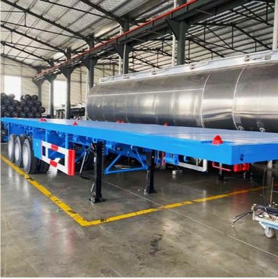 2/3/4 Axles 30-100tons Flatbed Semi Trailer for Transport Container and Heavy Cargos