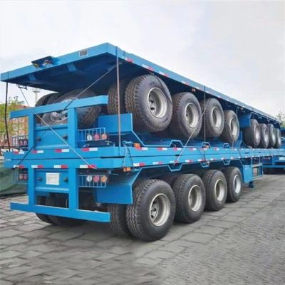 2/3/4 Axles 30-100tons Flatbed Semi Trailer for Transport Container and Heavy Cargos