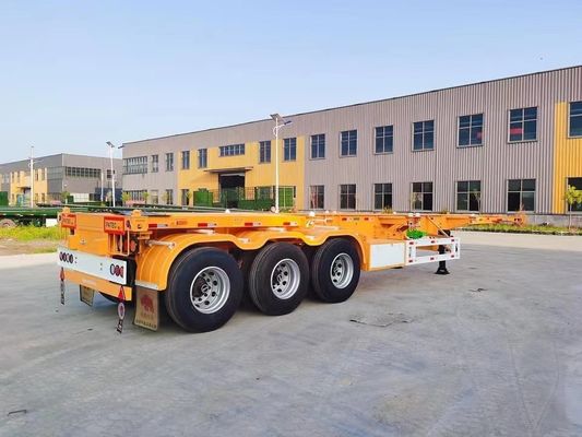 Top Ranking 3 Axle Container Skeleton Trailer with Steel and 28ton/pc Landing Gear
