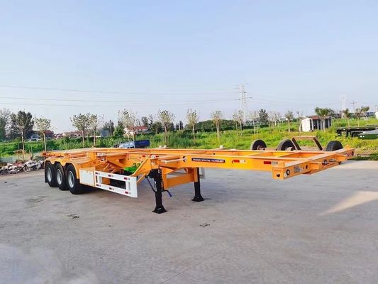 Top Ranking 3 Axle Container Skeleton Trailer with Steel and 28ton/pc Landing Gear