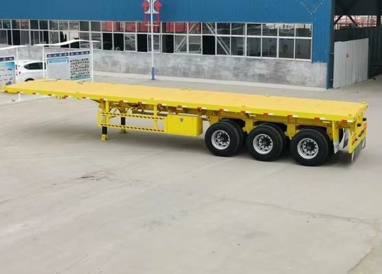 3 axles flatbed Semi-Trailer for Truck Trailer 20FT 40FT Container Chassis Flat Bed Trailer