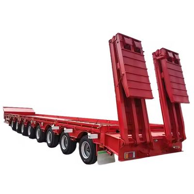 Transportation 20-100ton Low Bed Semi Trailer with Air Suspension and Steel Material