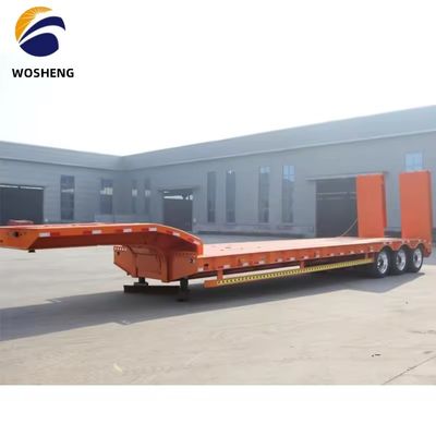 13 Ton Capacity Extendable Gooseneck 40ft Low Bed Trailer Steel Structure Heavy Duty
