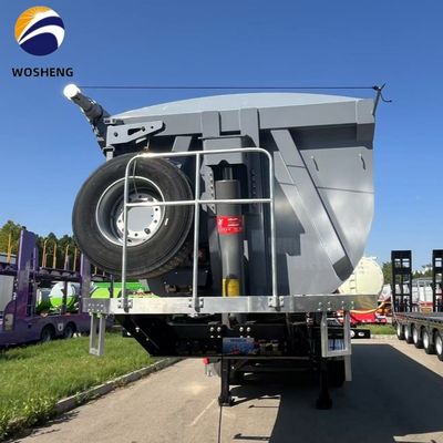 60 Tons 3 Axles 35 Cubic Meter U Shape Hydraulic Rear Unloading Semi-Trailer Dump Truck