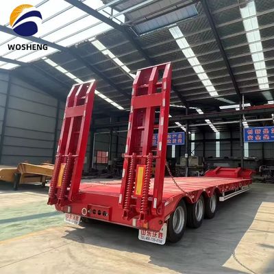 13 Ton Capacity Extendable Gooseneck 40ft Low Bed Trailer Steel Structure Heavy Duty