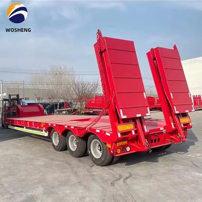 13 Ton Capacity Extendable Gooseneck 40ft Low Bed Trailer Steel Structure Heavy Duty