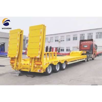 13 Ton Capacity Extendable Gooseneck 40ft Low Bed Trailer Steel Structure Heavy Duty