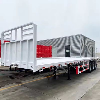 12400*2610*1550mm Steel Flatbed Trailer 3axle 4axle For Heavy Hauling High Durability