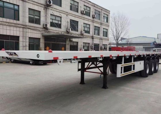 28t Heavy Duty Landing Gear Customized Flatbed Semi Trailer for Safe Container Delivery