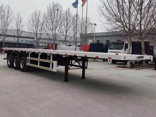 28t Heavy Duty Landing Gear Customized Flatbed Semi Trailer for Safe Container Delivery