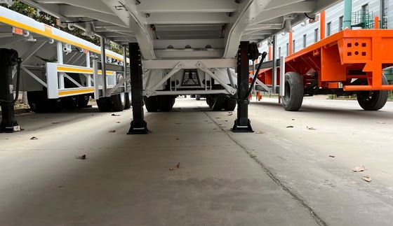 28t Heavy Duty Landing Gear Customized Flatbed Semi Trailer for Safe Container Delivery