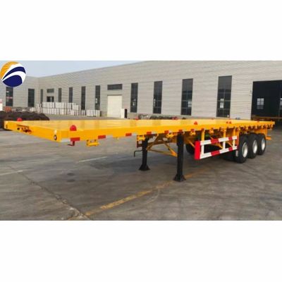 Outside 12400*2610*1550mm 3 Axle 4 Axle Flatbed Semi Trailer for 20FT 40FT Container