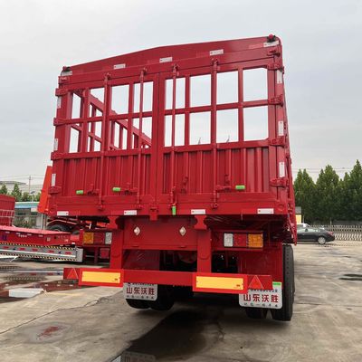 3 Axles 40-80tons Drop Side Livestock Farm Side Wall Fence Semi Truck Trailers Direct