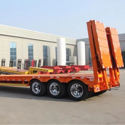 Axle 13/16/20 Ton Lowboy Lowbed Semi Trailer For Buyer's Request With Heavy Duty Design