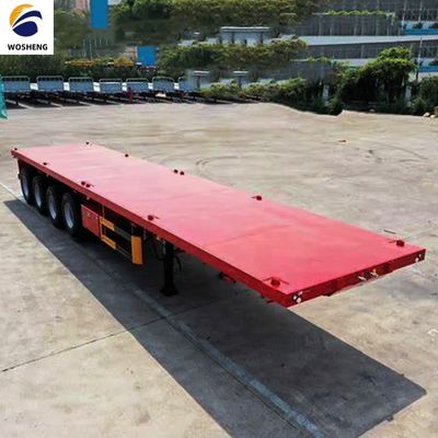 30-100tons Capacity 2 Axle 20 Feet Flatbed Container Semi Trailer for Truck Usage