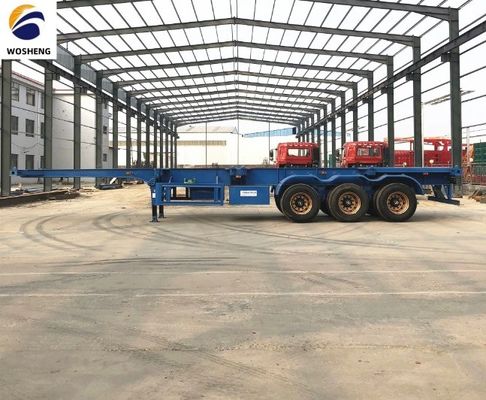 WOSHENG Tri-Axle 40FT 3 Axles 40 Ton Loading Chassis Skeleton Semi Trailer with Materials