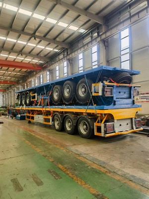 30-100tons Capacity 2 Axle 20 Feet Flatbed Container Semi Trailer for Truck Usage