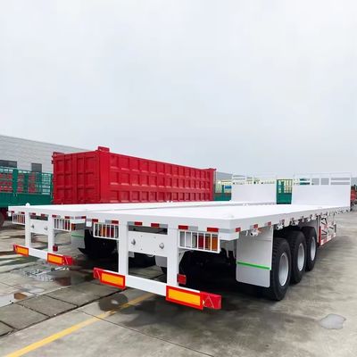 30-100tons Capacity 2 Axle 20 Feet Flatbed Container Semi Trailer for Truck Usage