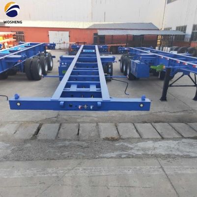WOSHENG Tri-Axle 40FT 3 Axles 40 Ton Loading Chassis Skeleton Semi Trailer with Materials