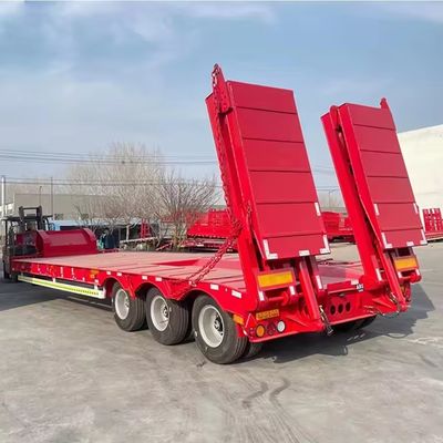 150 Tons Max Loading Lowboy Lowbed Semi Trailer for Heavy Duty Transport Customizable