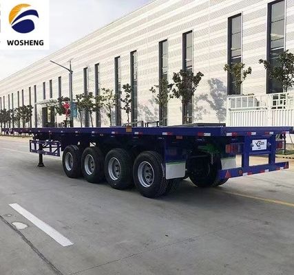 2 3 4axle Flatbed Trailer Customization Rim 9.0-22.5 Container Size 20ft 45ft 40ft