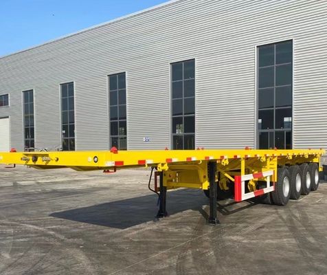 2 3 4axle Flatbed Trailer Customization Rim 9.0-22.5 Container Size 20ft 45ft 40ft