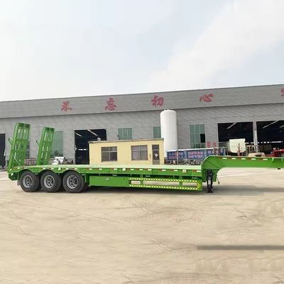 Customizable 3axle 40-80ton Hydraulic Ladder Loader Drop Deck Lowboy Trailer for Zimbabwe