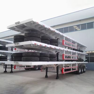20/40/45ft Container Flatbed Semi Trailer with 2-3 Axles and Large Loading Capacity